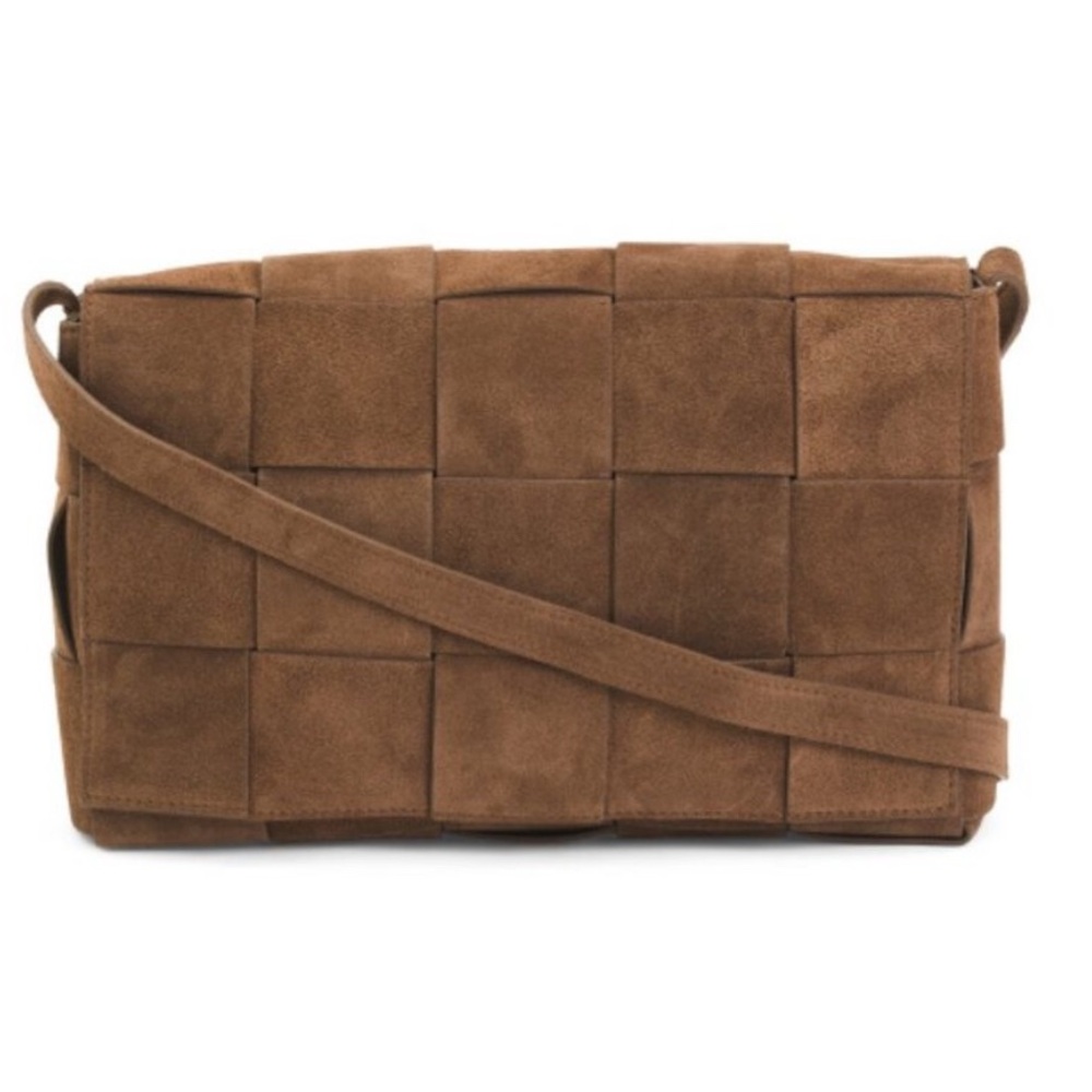 Isadora Woven Suede Shoulder Bag